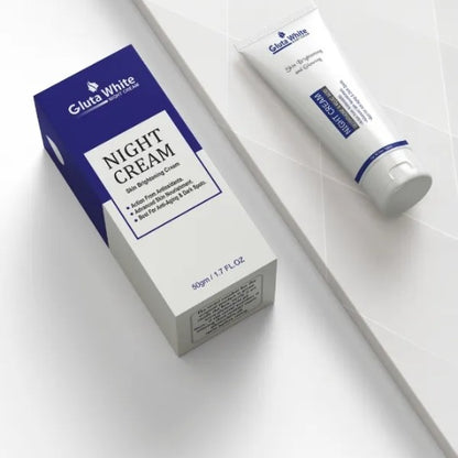 Gluta White Night Cream Tube Pack – Advanced Skin Brightening, Nourishing & Anti-aging Formula (50ml)